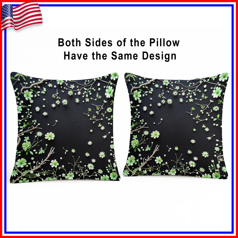 Coussin Floral, 14 X 14 pouces