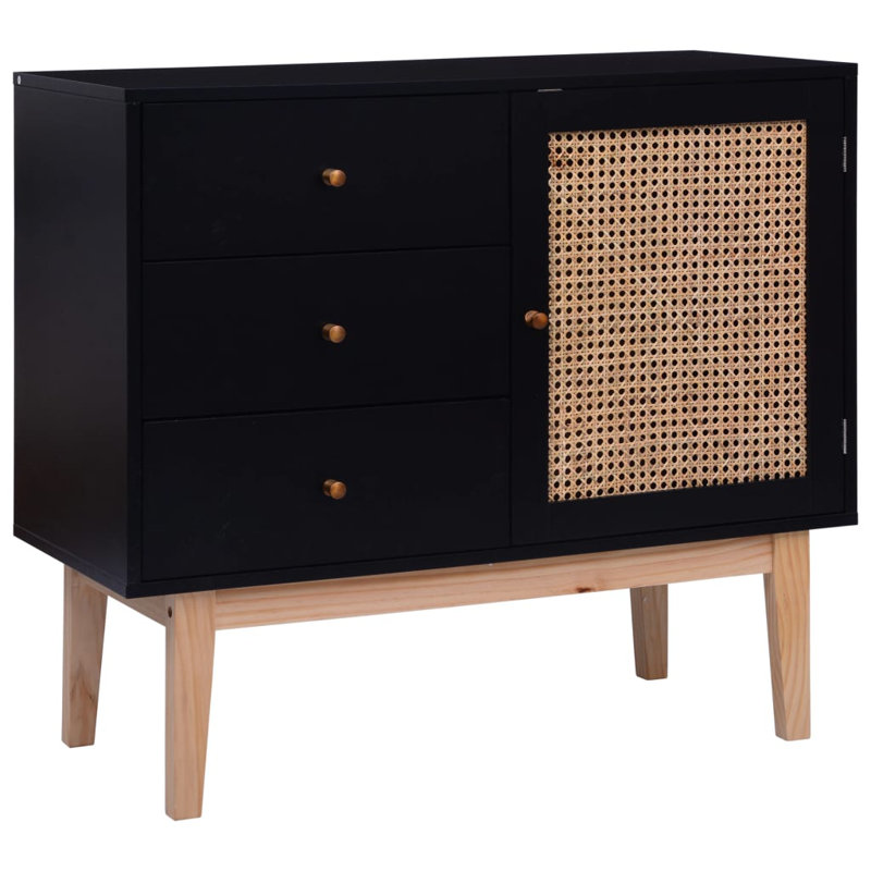 Twinspur Sideboard, Black/Light Brown