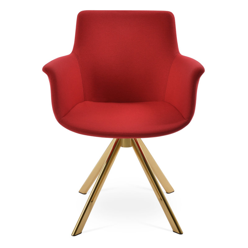 Fauteuil Bottega, Rouge d’époque, Noyer