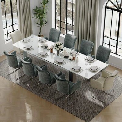 Modern Long Extendable Dining Table