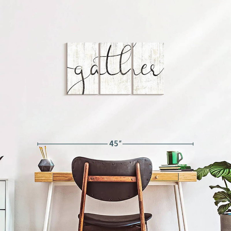 «Gather Calligraphy», reproduction d'art sur toile, H 15 po x l 32 po x P 1,25 po