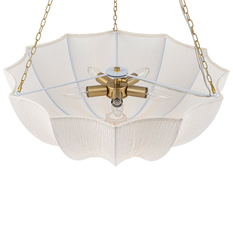 Lustre bol à 5 lumières à intensité variable, Doré, 5
