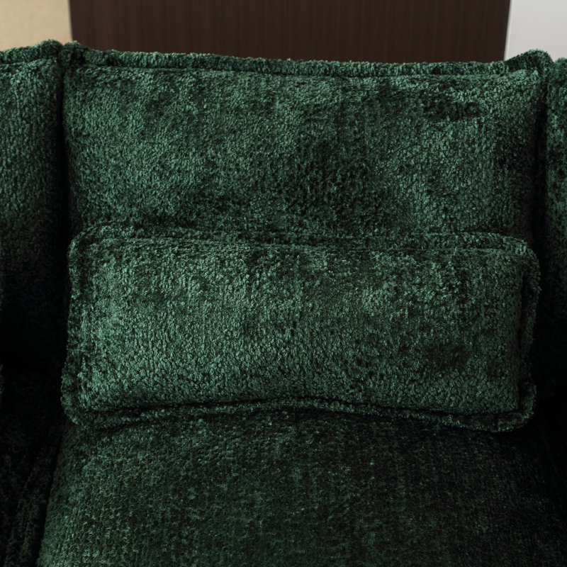 Odas 110.63'' Modular Sofa, Emerald Chenille