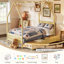 Cadre de lit simple pour enfant, lit Montessori House avec tiroirs de rangement, lit plateforme en bois avec tête de lit, aucun sommier nécessaire, naturel-1765241010