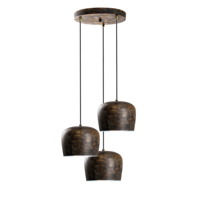 Elegant Adjustable Chandelier, Antiquation Finish, 17.7 in Diameter | Metal Body, Height: 17.7 to 44.9 in | 3 x E27 Max 40W | Perfect for Dining Room, Living Room & Entryway | Stylish and Functional Lighting Solution