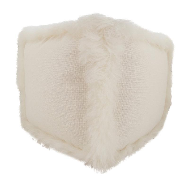 Repose-pieds rembourré Lulie Collection, Lin blanc