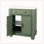 Meuble-lavabo Mid-Century avec base colonne romaine, vert