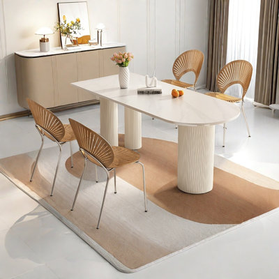 Light luxury simple semicircle dining table set