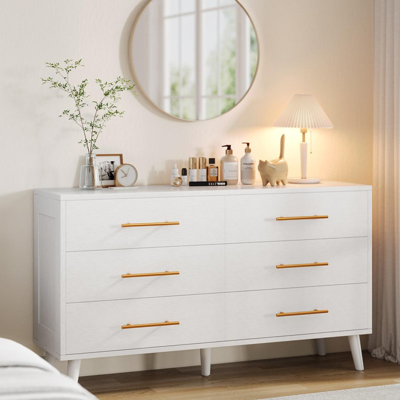 Commode double 6 tiroirs Modern Modern, Blanc