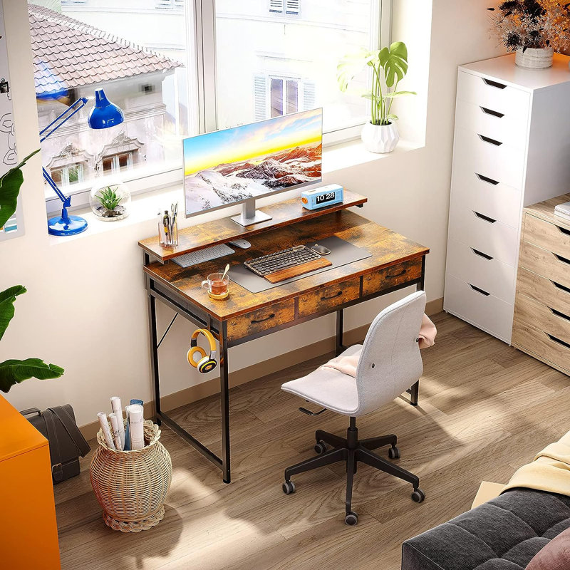 Metal Base Computer Desk, 36.50" H x 40" W x 20.50" D