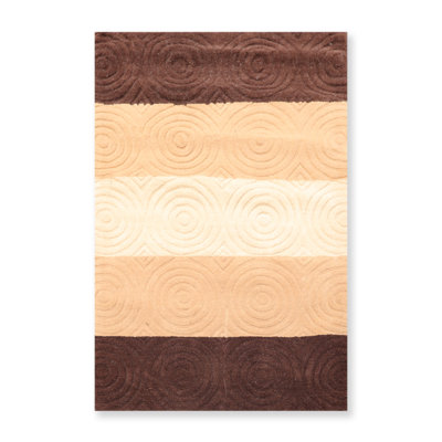 Tapis beige en laine touffeté à la main