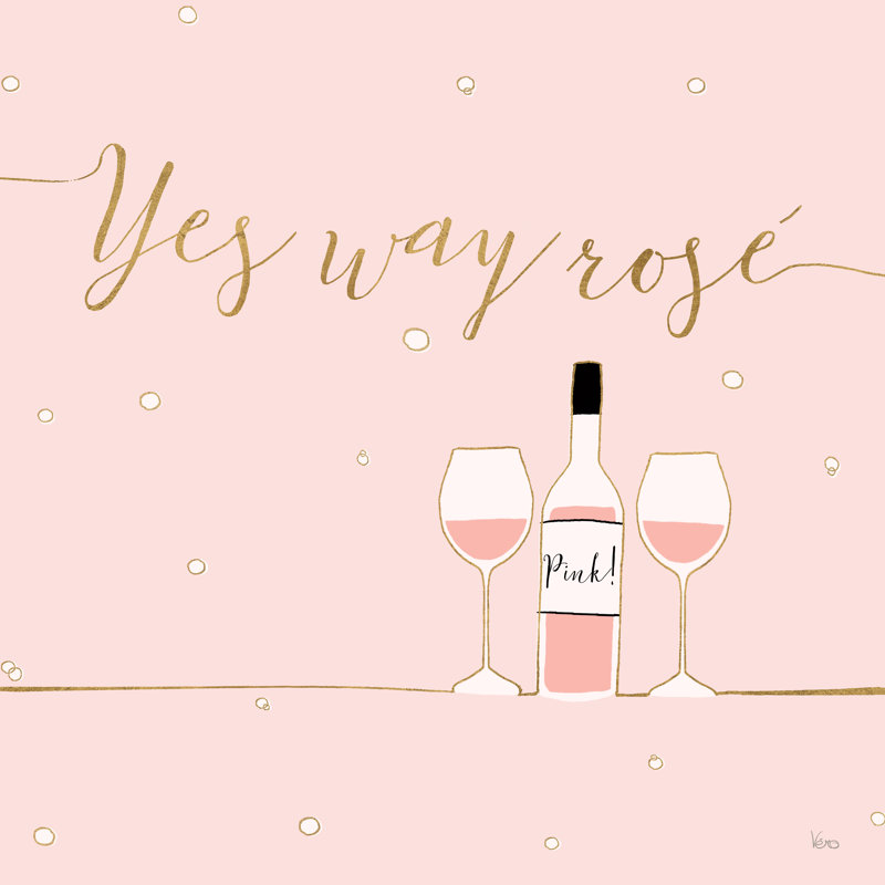 Underlined Bubbly VI Pink by Veronique Charron - Wrapped Canvas Print, 76cm H x 76cm W x 3.8cm D