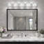 Applique murale moderne à 5 lumières DEL intégrées de 35 po avec cristal, pour salle de bain.-240483831-24107393