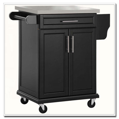 29.9" Kitchen Island with Stainless Steel Top