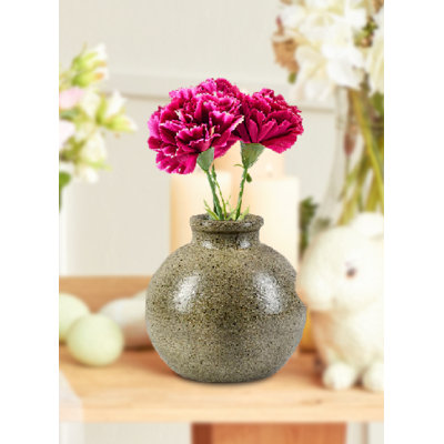  Granira Ceramic Sphere Bud Vase – Mud-Green Decorative Vase, Perfect For Greenery, Florals, And Modern Or Rustic Home, Office, Event Décor, 6" Sphere