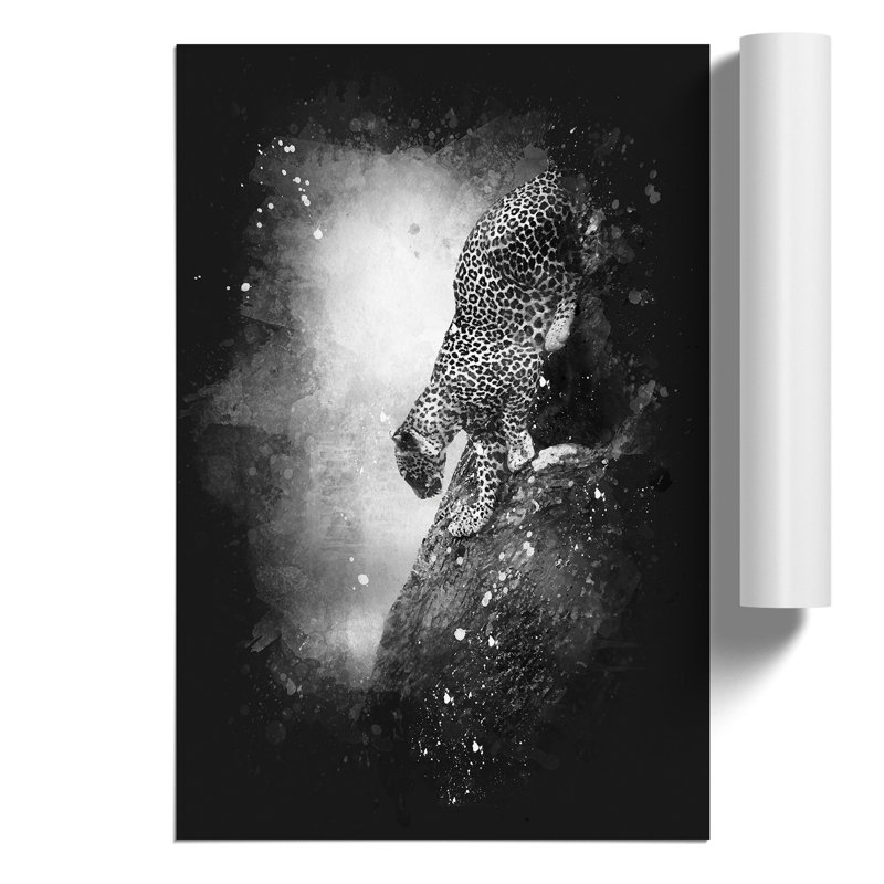 Leopard Paint Splash - Frameless Print, 84cm H x 59cm W x 0.1cm D