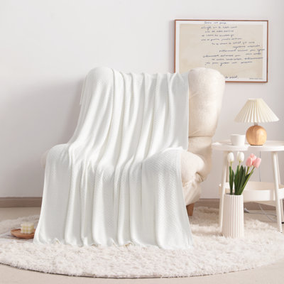 Cable Knit Throw Blanket, 3 lbs Soft and Breathable Throw Blanket, Soft and Breathable Touch - NTBAY