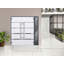 Façade extérieure avant double portes en métal / deux fenêtres 1105 en verre graphite gris miroir / entrée extérieure Sidelite moderne peint à droite avec porte active 86 po x 80 po-111445198-111445199