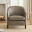 Fauteuil demi-tonneau rembourré en cuir véritable de 29,1 po de largeur-336186956