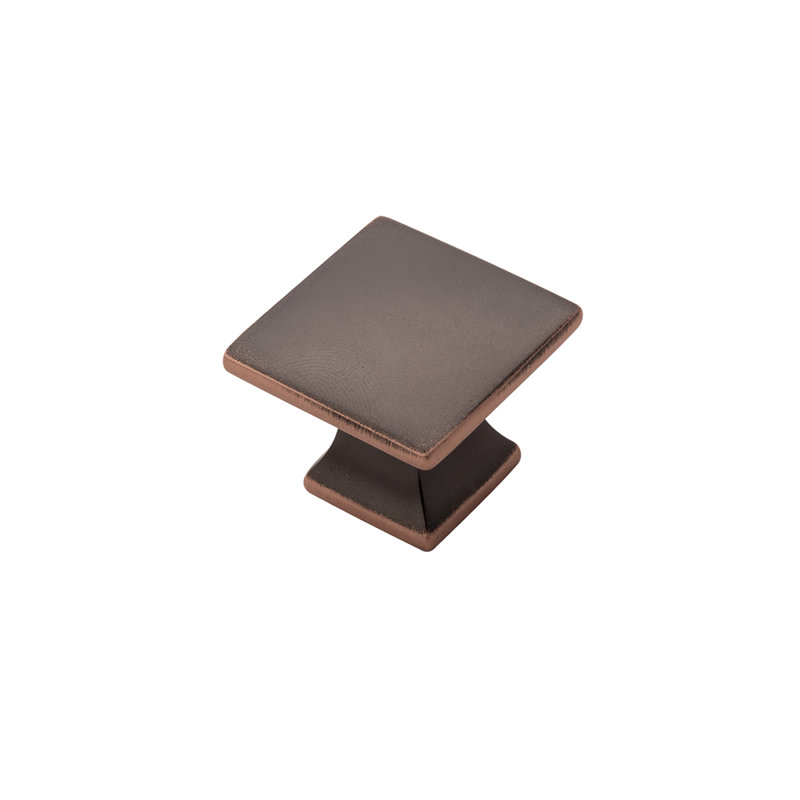 Poignée carrée Studio Collection - Bouton d'armoire 1-1 / 4 po x 1-1 / 4 po bronze huilé - Quincaillerie transitionnelle pour tiroirs et armoires