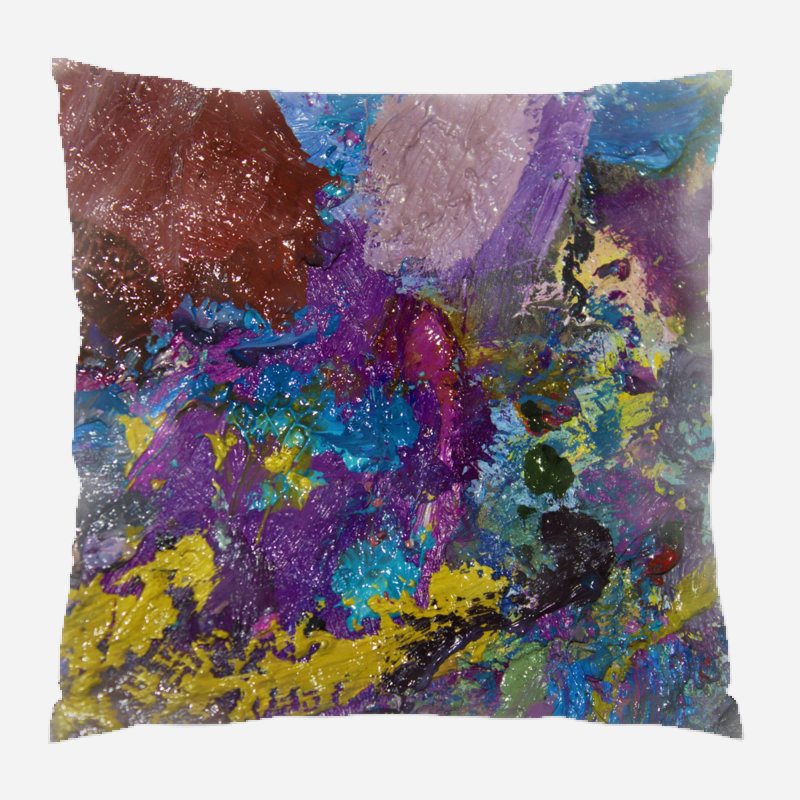  Colour Throw Pillow, Microsuede, Indoor