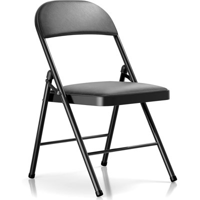 Chaises pliantes rembourrées en cuir PU d'une capacité de 330 lb, sièges ergonomiques pliables à structure en acier pour la salle à manger, le bureau et les événements