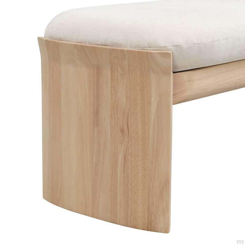 Sandy Rubberwood Bench With Soft Cushion Seat