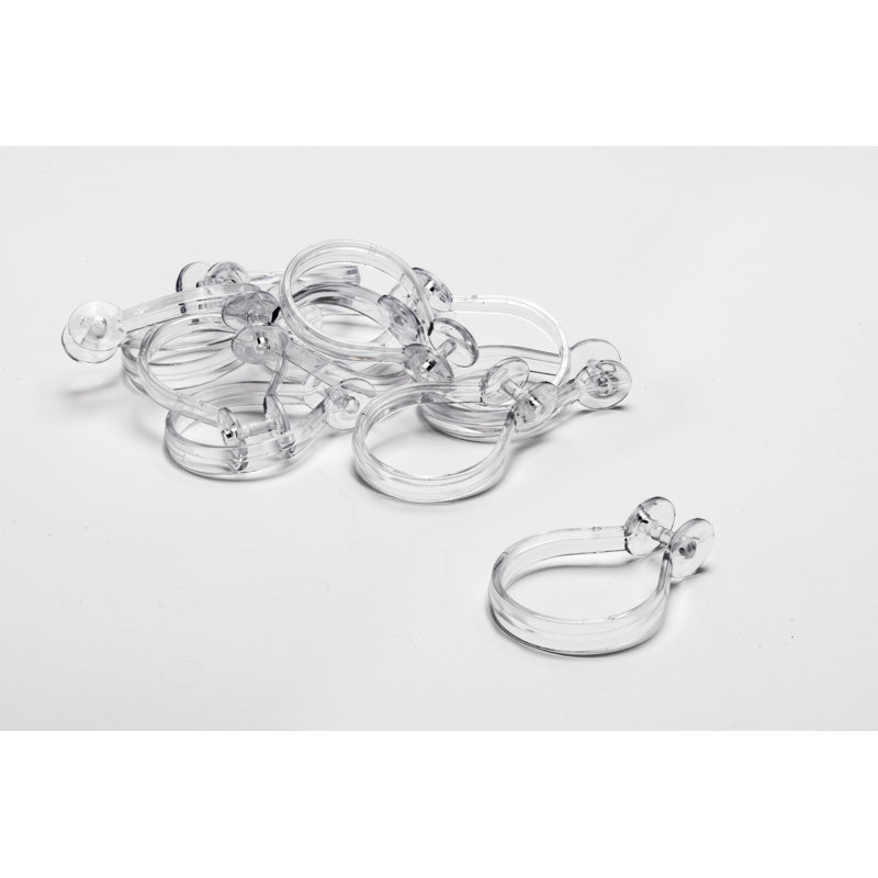 Crochet de rideau de douche clear button