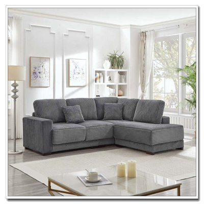 93" Sectional Sofa, L Shaped Sofa Couch with Reversible Chaise Lounge