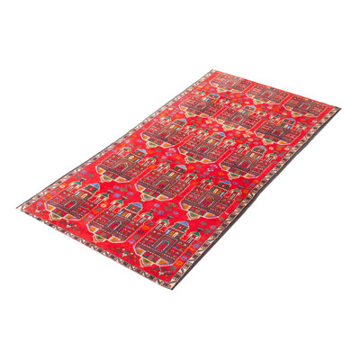 Teimani Red Rug 3'1" x 6'0"