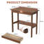 Petit bureau 100 % bois massif avec grand tiroir et tablette de rangement