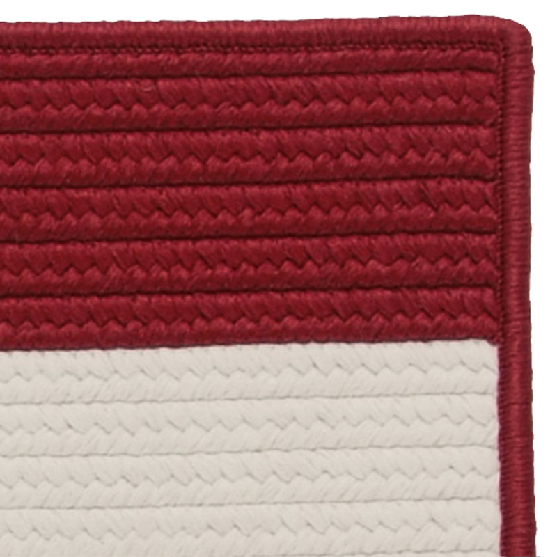 Tapis de porte intérieur / extérieur, L 40 po x L 60 po, Rouge / blanc cassé