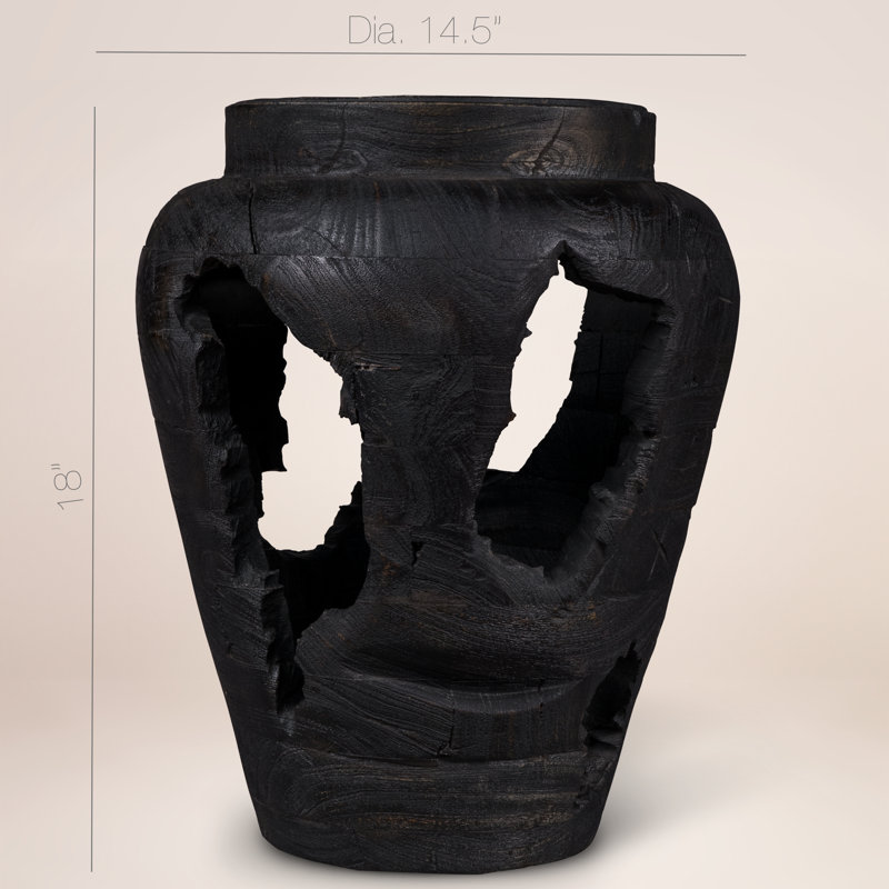 Vesuvius II (Tall) ~ Ebonized Decorative Vase of 100% reclaimed wood