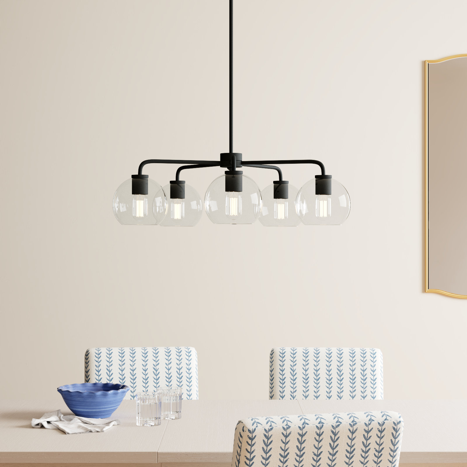 Childerley 5-Light Chandelier, Midnight Black