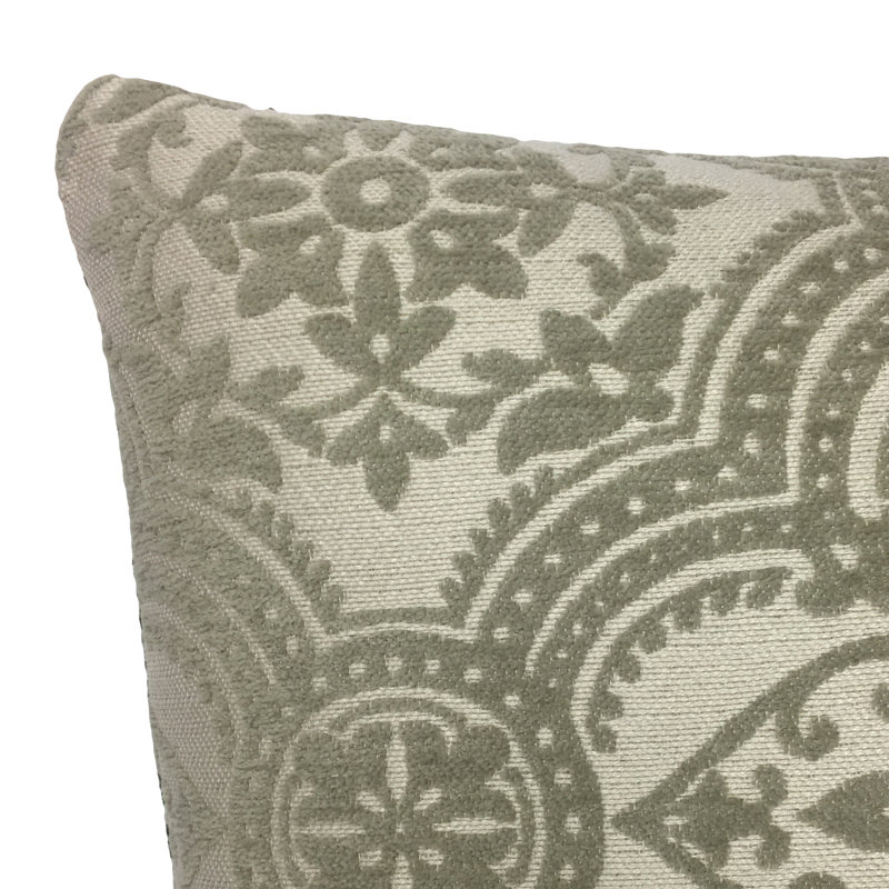  Housse de coussin en duvet damassé 22 po, 18 po x 18 po, Ivoire