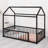 Montessori-Inspired House-Shaped Floor Bed Frame With Safety Fence-408730600-408730607