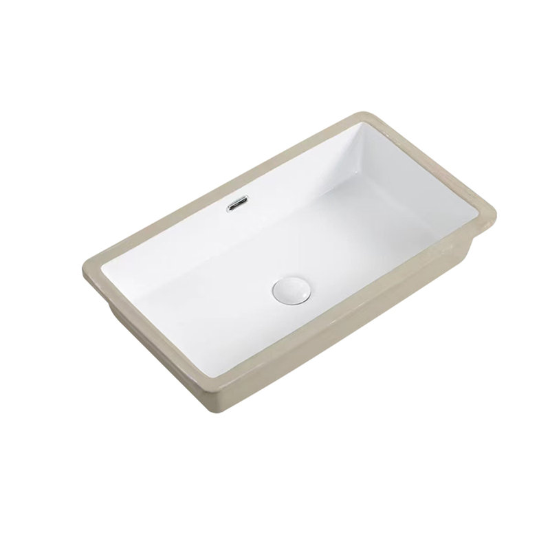 Lavabo de salle de bain encastrable en céramique blanche avec trop-plein 27,56 po Topcraft