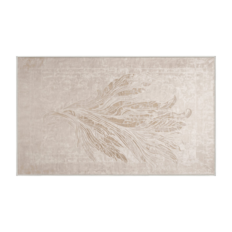 Machine Washable Beige Area Rug, Runner 2' x 4'
