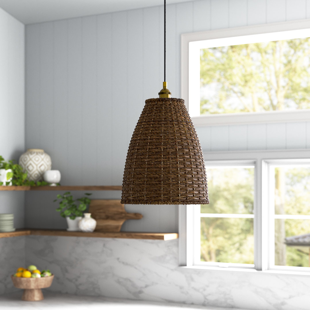 Aldona 1 - Light Natural Unique/Statement Pendant Beachcrest Home™