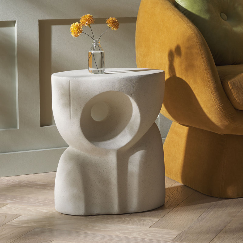 Table d'appoint Abbi, Blanc