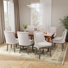 Thickened Fabric Upholstered Nailhead Wooden Dining Chairs (Set of 8)