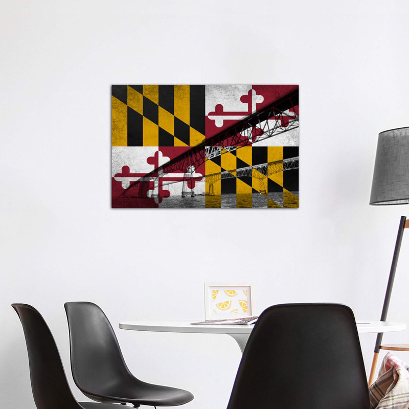 « maryland (chesapeake bay bridge) »-impression sur image, H 48 po x l 32 po x P 1,5 po, Toile tendue