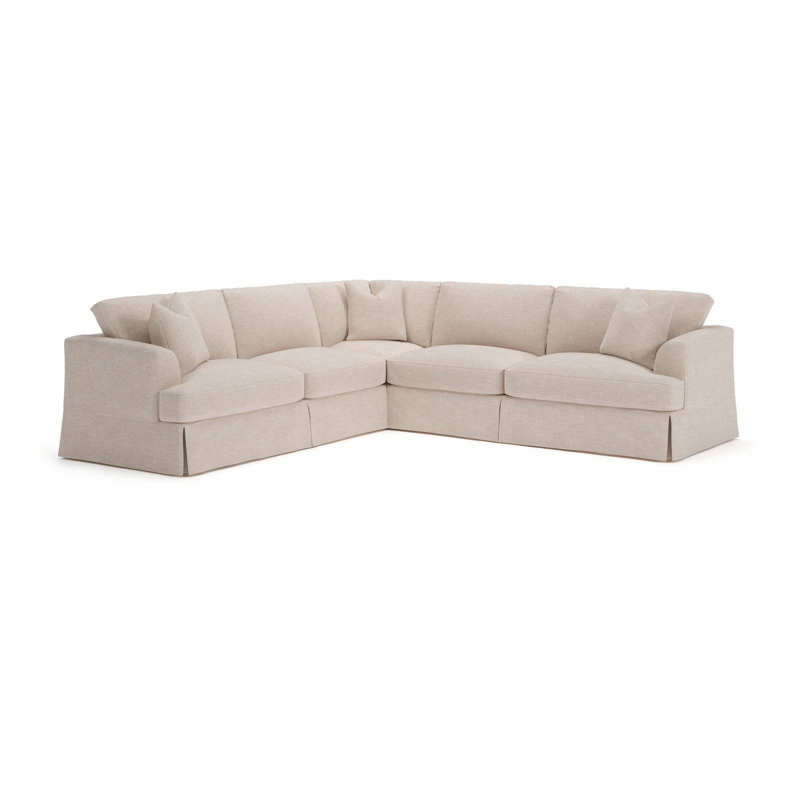 Lucia L-Sectional, Left Hand Facing, Lena Sand Performance Linen Blend