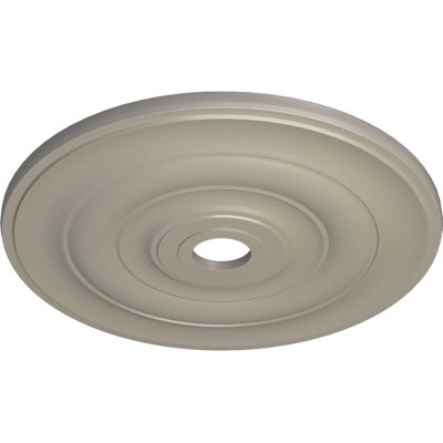 Endurathane Jefferson Ceiling Medallion, 26 1/2"OD x 3 5/8"ID x 1 1/2"P (Fits Canopies up to 5"), Hand-Painted Pearl White Finish