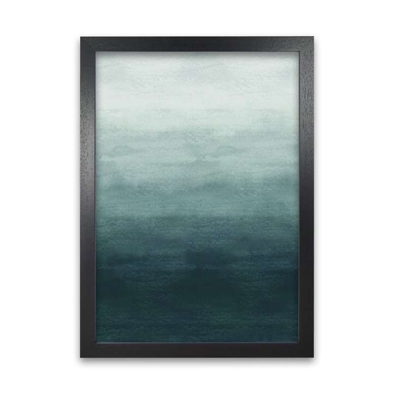 Blue Gradiant Original - Painting, 59cm H x 42cm W x 3cm D, Black Frame