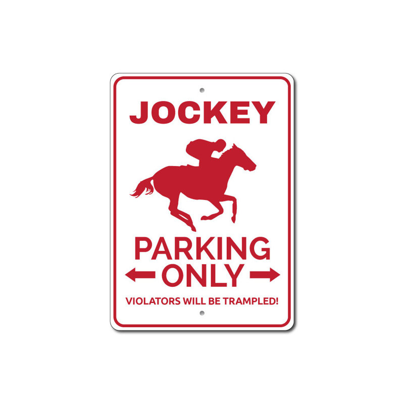 Enseigne en aluminium Jockey, H 10 po x l 14 po x P 0,04 po
