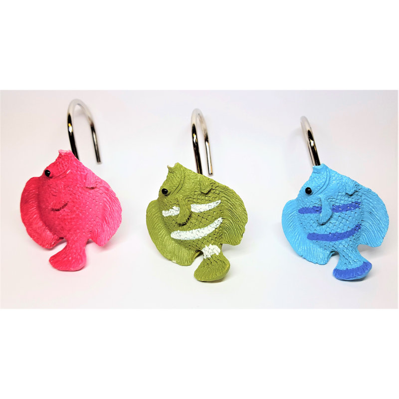 Crochets de rideau de douche Tropical Fish