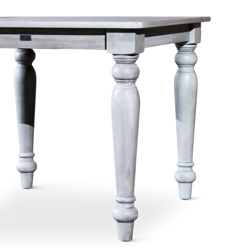 Square Dining Table In Silver Gray, Built To Withstand Outdoor Elements Solid Wood Table, Gray Color, Furniture