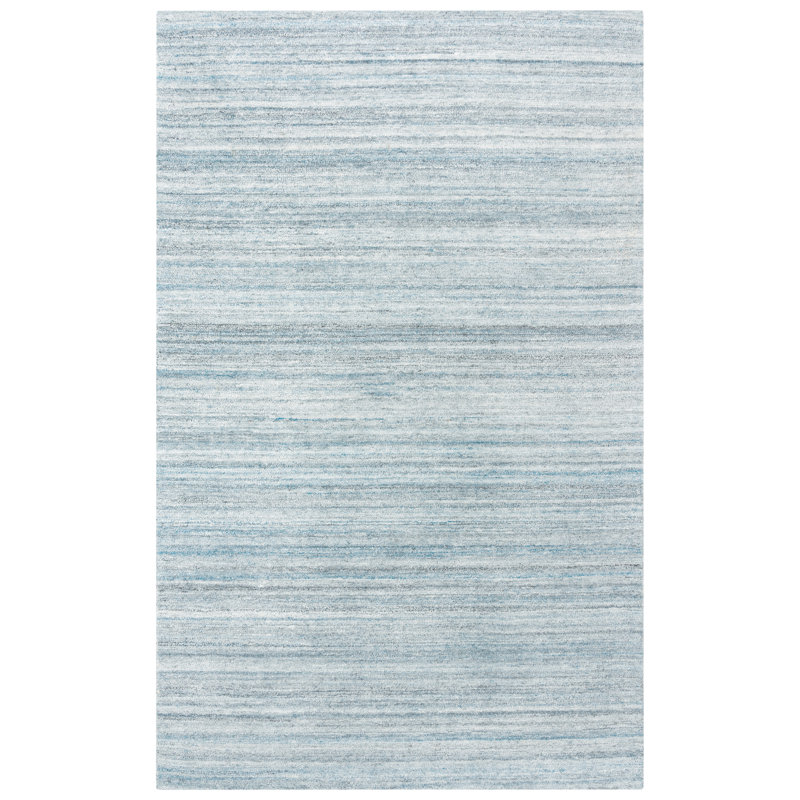 Tapis sarcelle touffeté à la main Lemanski, Rectangle 5 pi x 7 pi 6 po