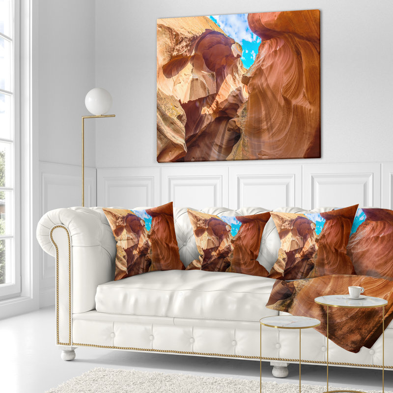 Ciel de l'Antelope Canyon - coussin à imprimé paysage, 16 po x 1 po, Coussin décoratif